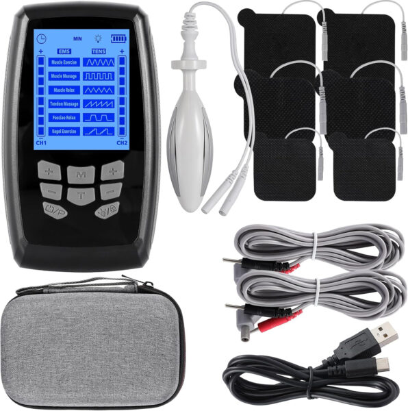 TENS Unit Muscle Stimulator and EMS Pelvic Floor Muscle Exercise. Multifunctional Impulses to Pain Relief for Muscle,Joints and Muscle Strengthening Training.Specialized Storage Gift Box.