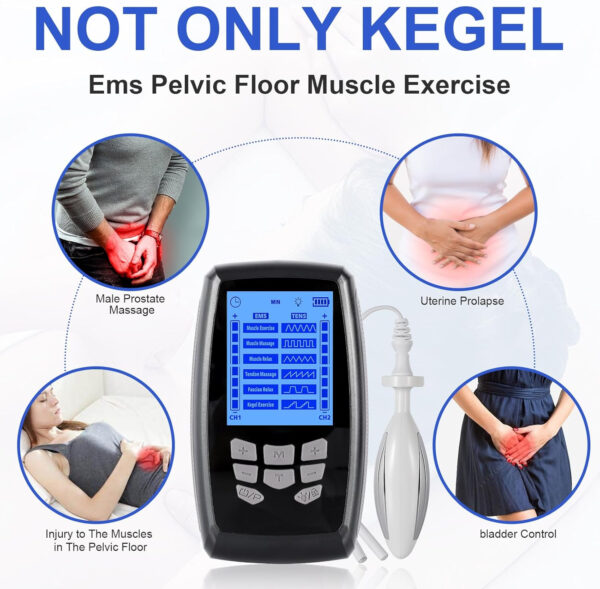 TENS Unit Muscle Stimulator and EMS Pelvic Floor Muscle Exercise. Multifunctional Impulses to Pain Relief for Muscle,Joints and Muscle Strengthening Training.Specialized Storage Gift Box.