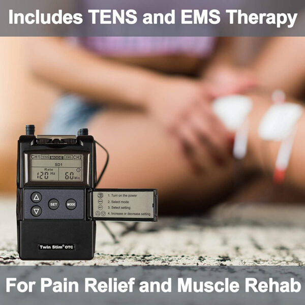 Roscoe Medical EMS and TENS Unit Muscle Stimulator with 48 Pack of Electrodes