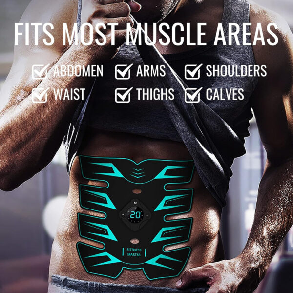 Abs Stimulator, EMS Muscle Stimulator Fitness Equipment for Abdomen Arms Shoulder Back Leg Hip, Ab Stimulator for Women & Men