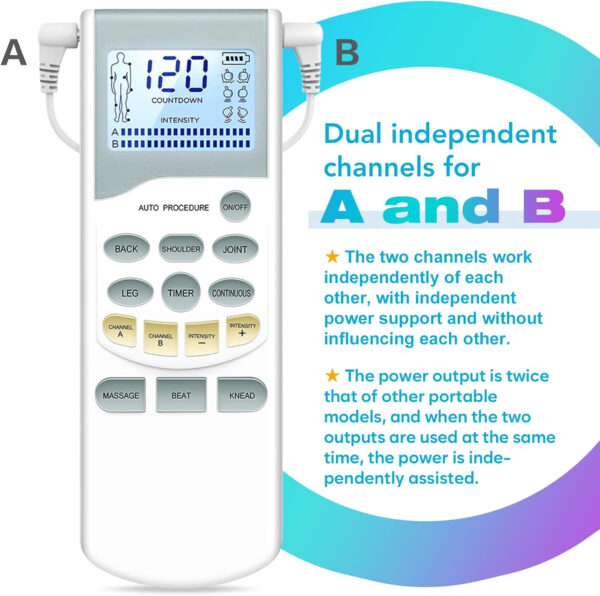 Easy@Home Rechargeable TENS Unit Professional Grade Electronic Pulse Massager – Backlit LCD Display, Leather storage bag, Powerful Pulse Intensity, 510K Cleared, FSA Eligible OTC Home Use, EHE012PRO