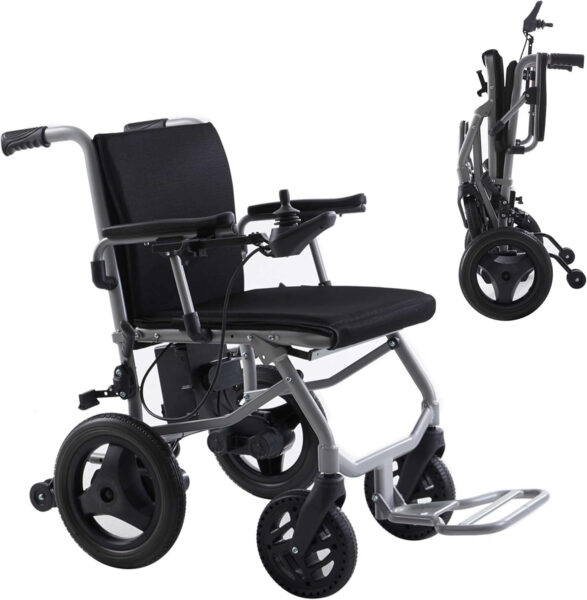 Rubicon DX04 World’s Lightest (only 30lbs) Foldable Electric Wheelchair – Travel Size – Airline Approved – User Friendly – 10 mi Cruise Range – Ships from USA – Serviced in USA