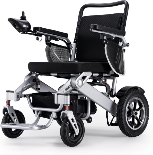 Electric Wheelchair,25 Miles Longer Range, VERPAL Foldable Power Wheelchair for Adults Seniors,500W Dual Motors,Compact Motorized Wheelchair All Terrain,Intelligent Folding, Travel Size
