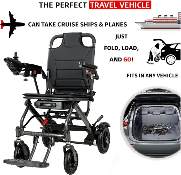 Electric Wheelchairs for Adults, Weighs only 36 lb Lightweight, Foldable, Stylish, Compact Motorized Wheelchair, Intelligent Portable Power Wheelchairs for Seniors, Aviation Wheelchair